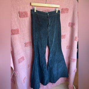 Free People high rise velvet bell bottom size 30